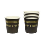 Gobelets en carton Aïd Mubarak — lot de 10, noir et or