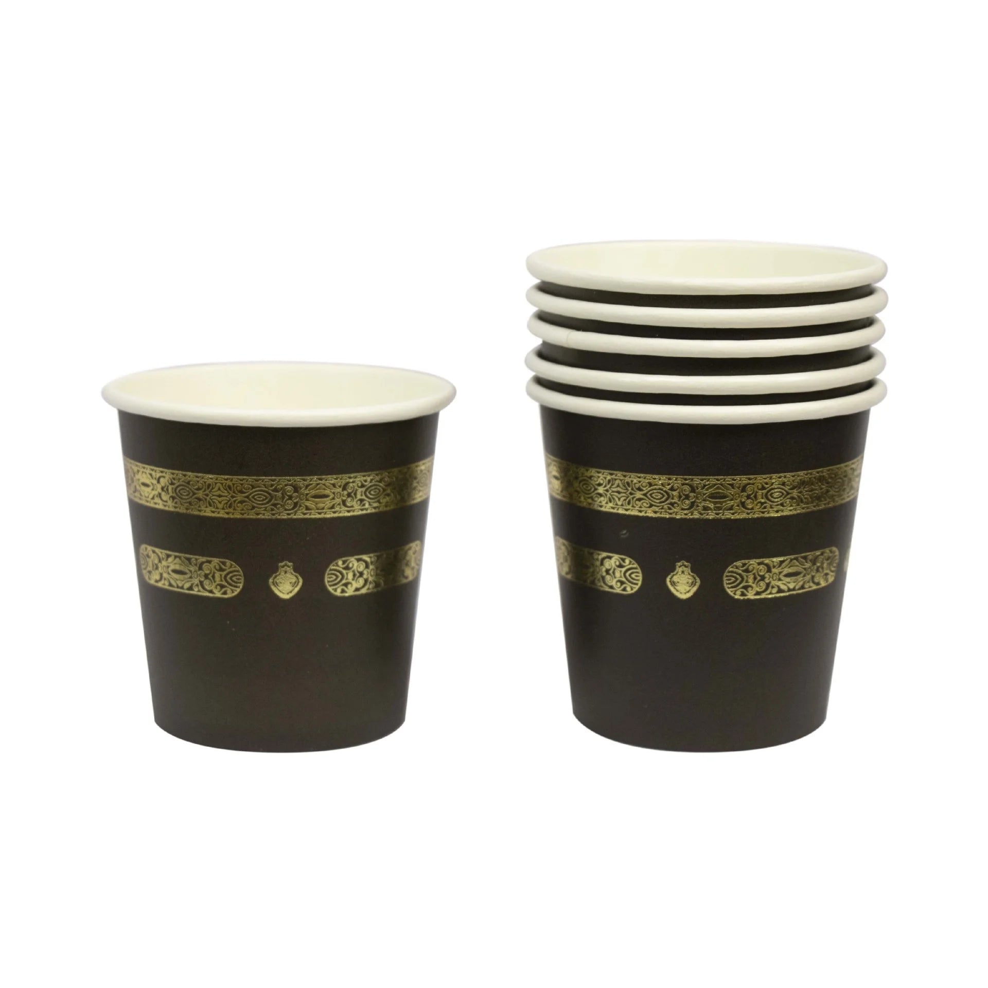 Gobelets en carton Aïd Mubarak — lot de 10, noir et or