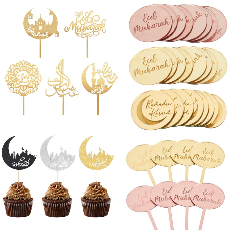 Décoration de gâteau dorée, Aïd et Ramadan