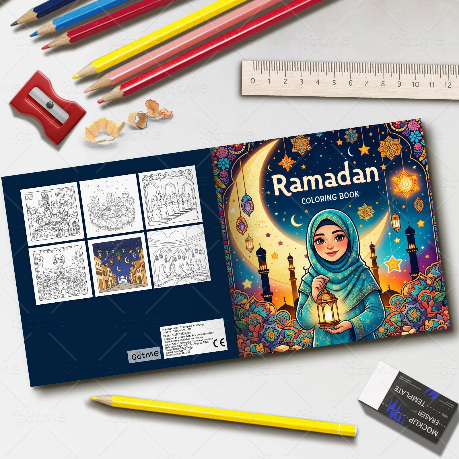 Livre de coloriage du Ramadan — 24 pages, motifs détaillés