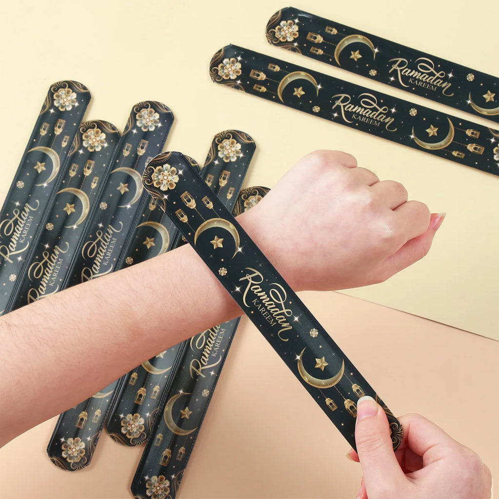 Bracelets claquants de l'Aïd — lot de 12, cinq motifs au choix