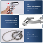 Douchette WC avec flexible et support mural — inox