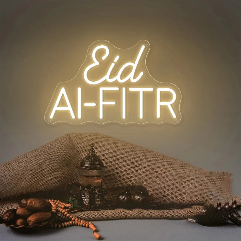 Enseigne lumineuse à LED — formules du Ramadan et de l'Aïd, 40 cm