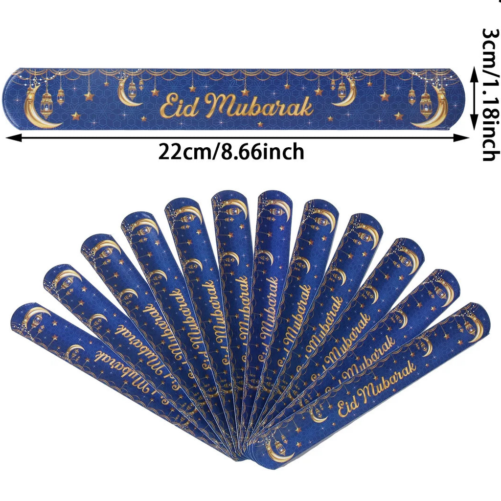 Bracelets claquants de l'Aïd — lot de 12, cinq motifs au choix