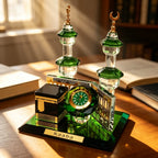 Maquette en cristal — la Kaaba et la mosquée du Prophète