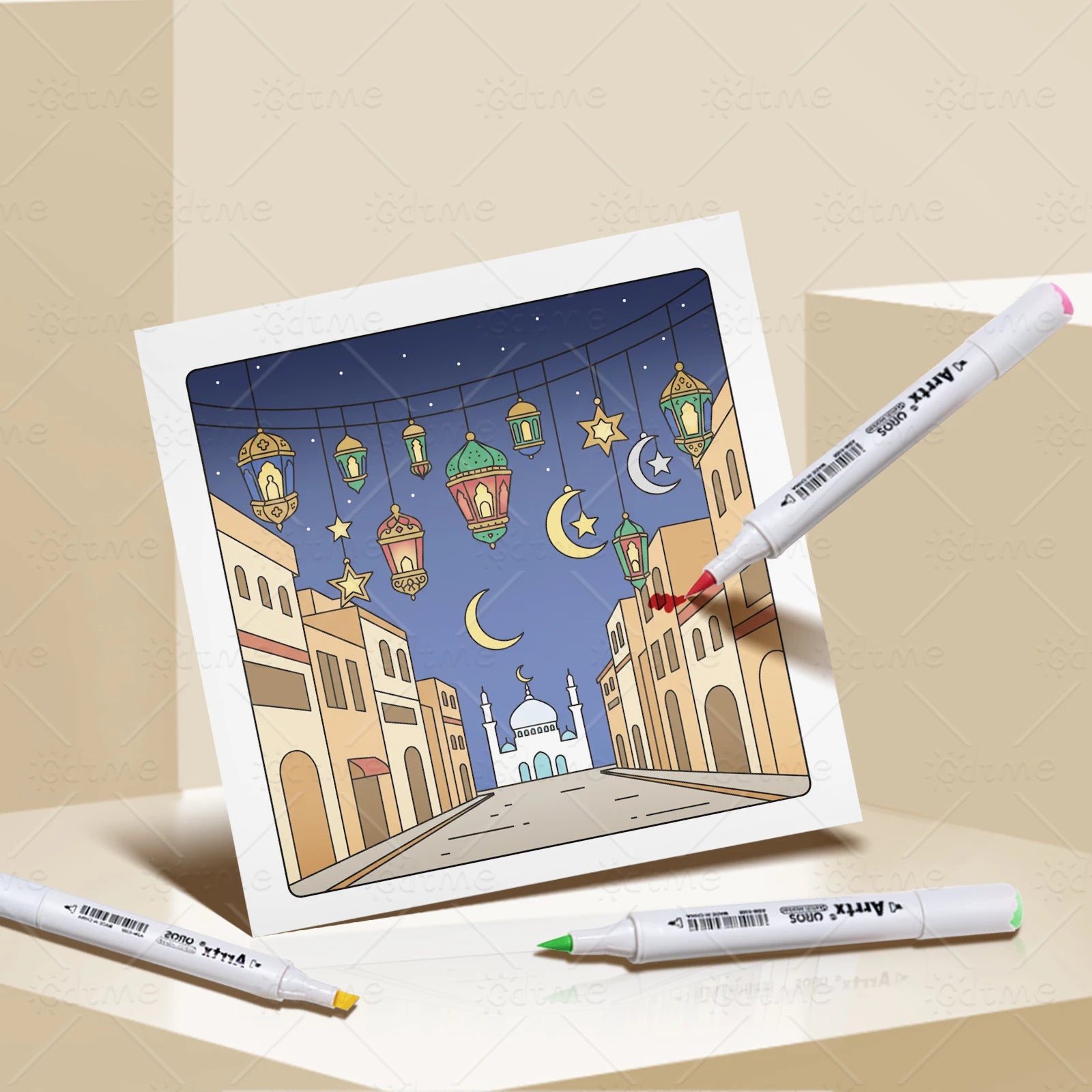 Livre de coloriage du Ramadan — 24 pages, motifs détaillés