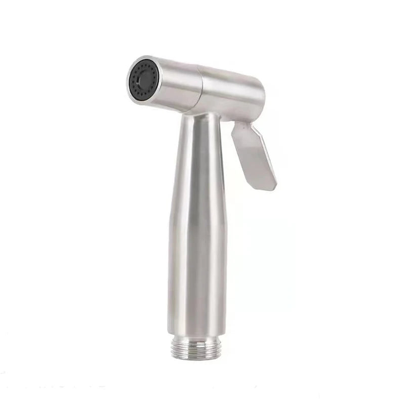 Douchette hygiénique pour WC — inox, avec flexible et support