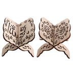 Porte-Coran en bois découpé — pliant, deux motifs
