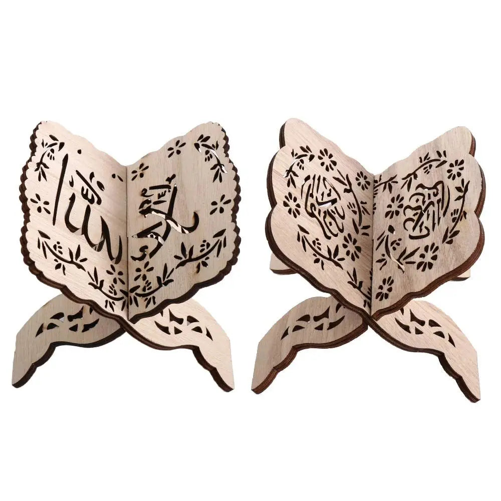 Porte-Coran en bois découpé — pliant, deux motifs