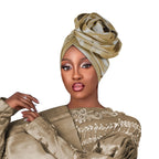 Turban de cérémonie à rose — déjà formé, 8 coloris