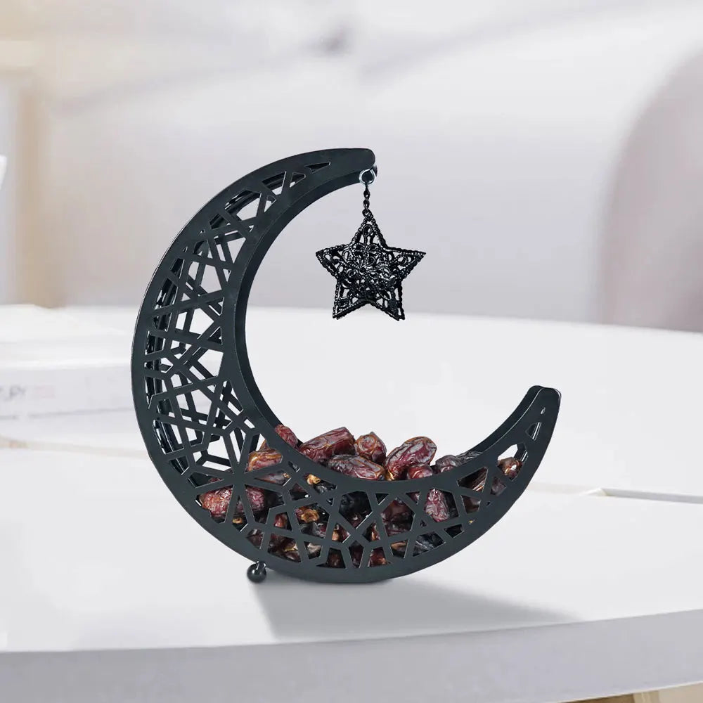 Coupelle croissant de lune en métal ajouré — étoile suspendue