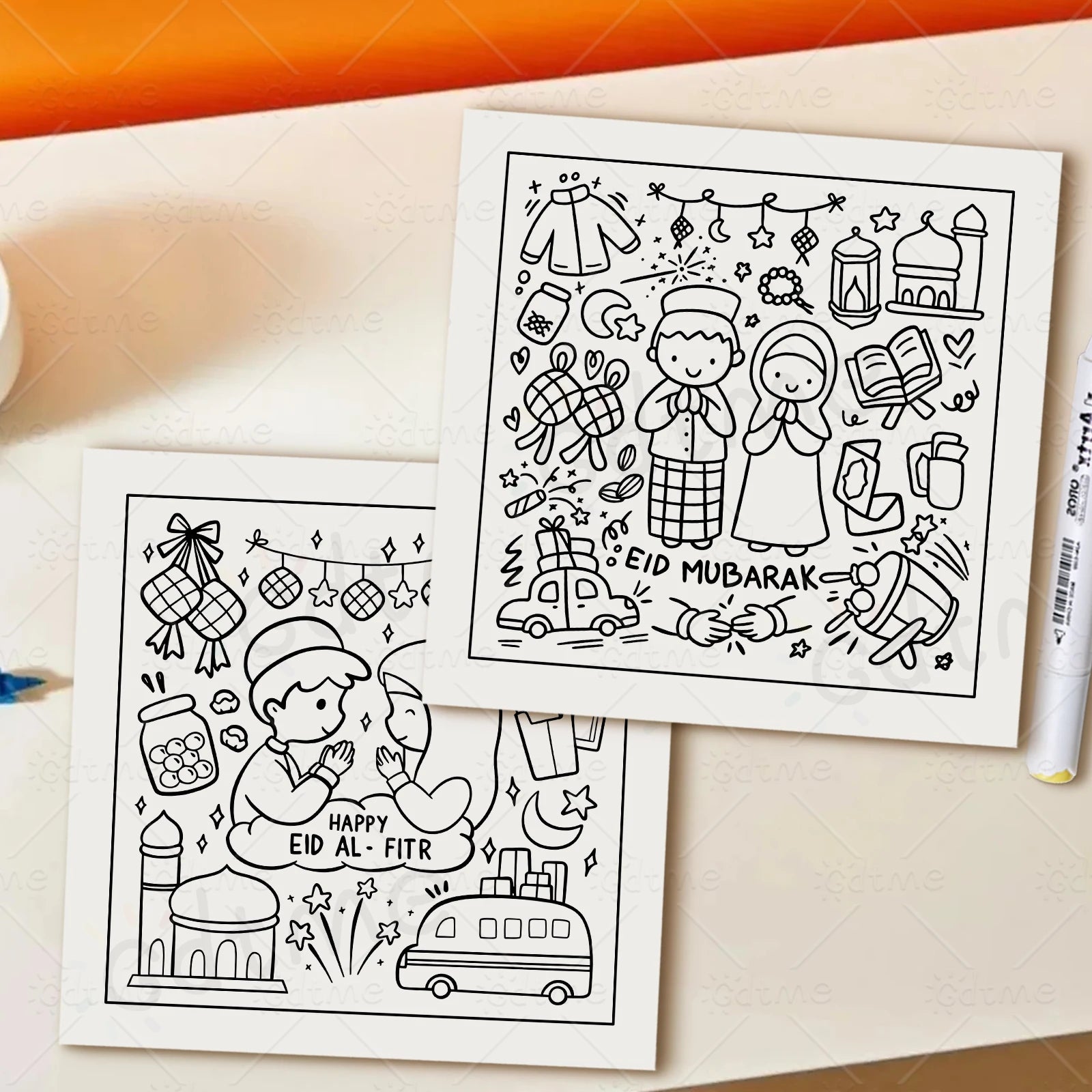 Livre de coloriage de l'Aïd — 24 pages, motifs enfants
