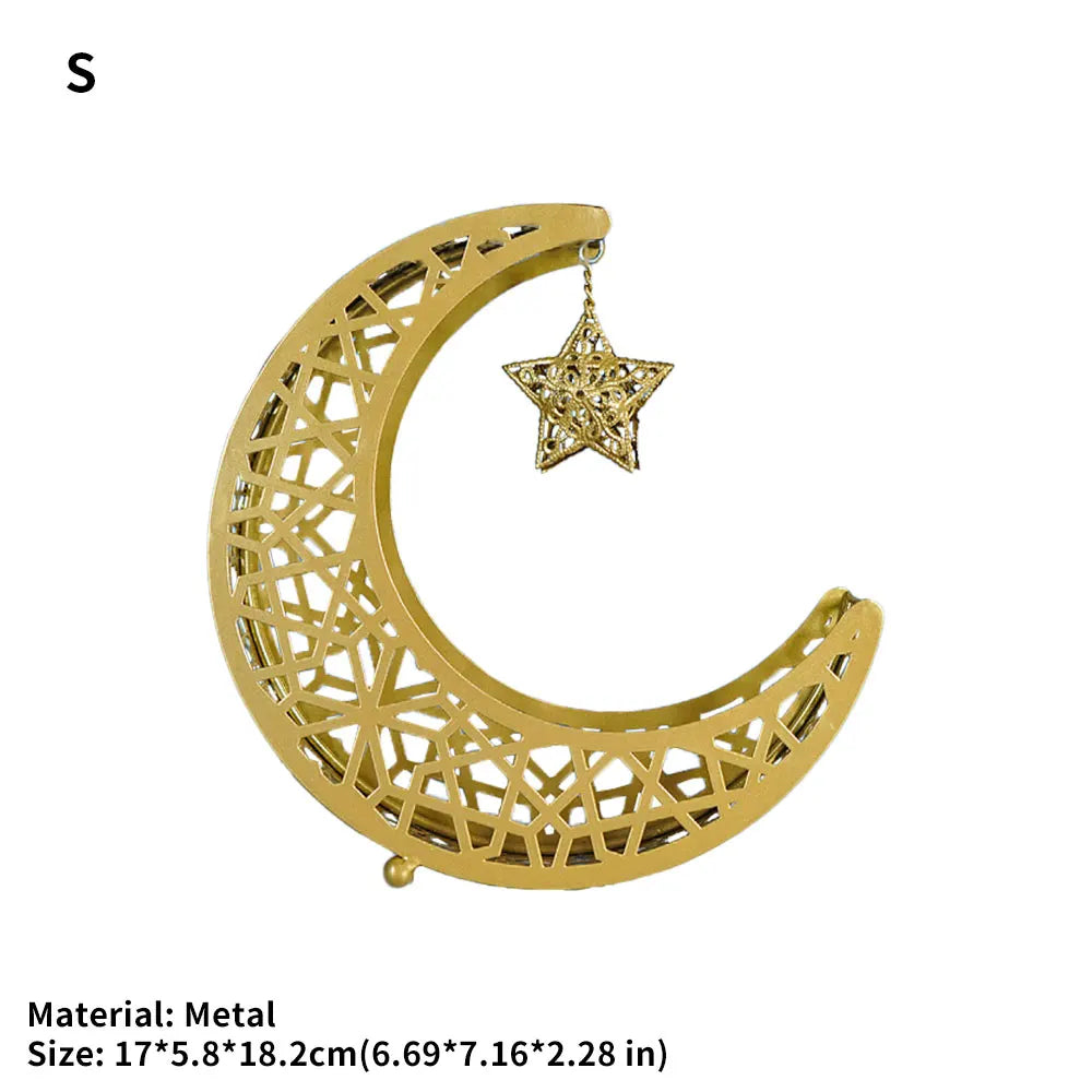 Coupelle croissant de lune en métal ajouré — étoile suspendue