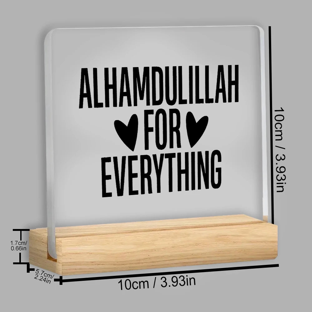 Centre de table « Alhamdulillah » en acrylique transparent
