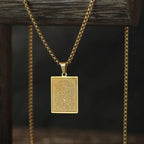 Pendentif plaque Ayat al-Kursi — acier 316L, doré ou acier