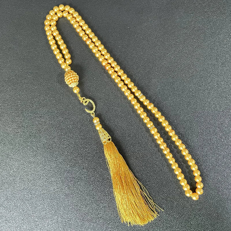 Tasbih 99 perles de verre — détail du gland