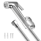 Douchette WC avec flexible et support mural — inox