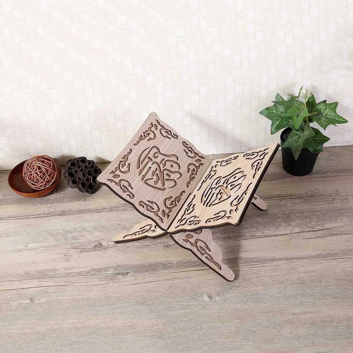 Porte-Coran en bois sculpté — pliant, trois coloris