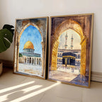 Toile Al-Aqsa et la Kaaba, les deux lieux saints