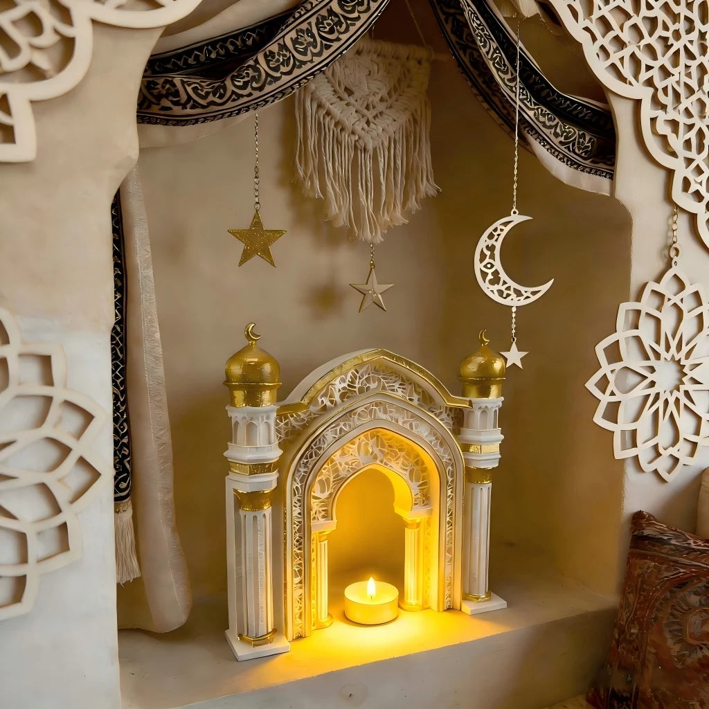 Grande arche de mosquée à poser — avec porte-bougies