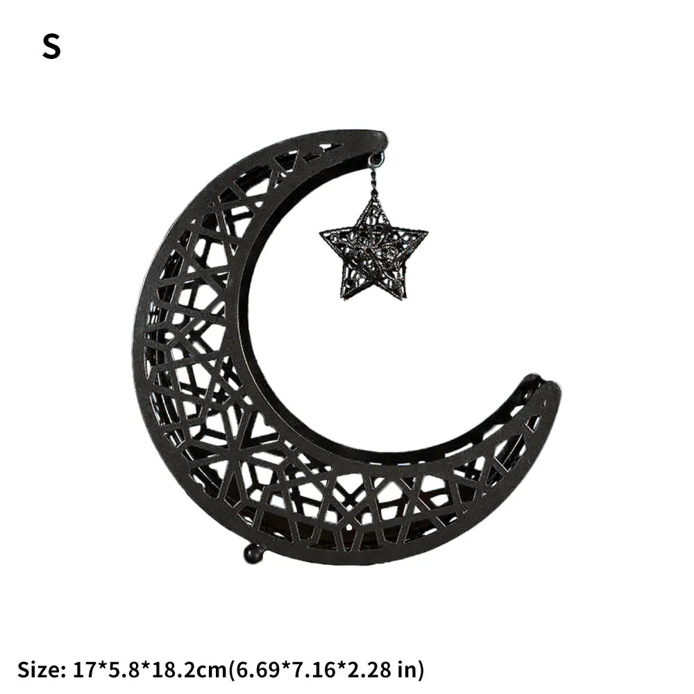 Coupelle croissant de lune en métal ajouré — étoile suspendue