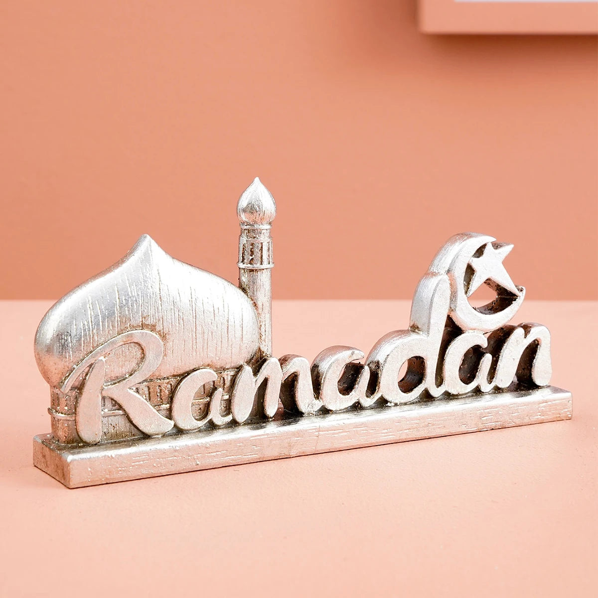 Décor de table « Ramadan » en résine — mosquée et calligraphie