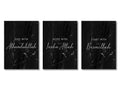 Start with Bismillah sur marbre noir, trois toiles