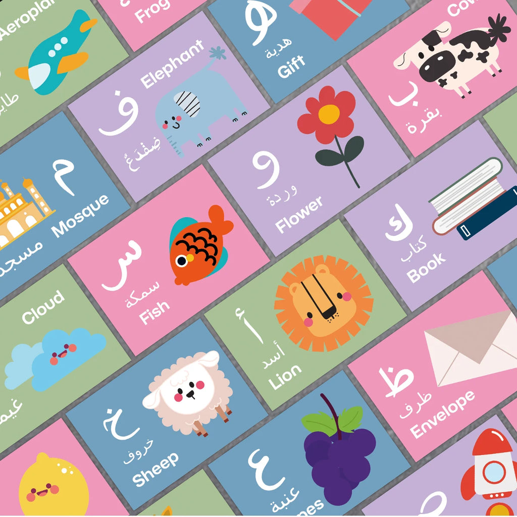 Cartes phonétiques arabe-français — 28 cartes