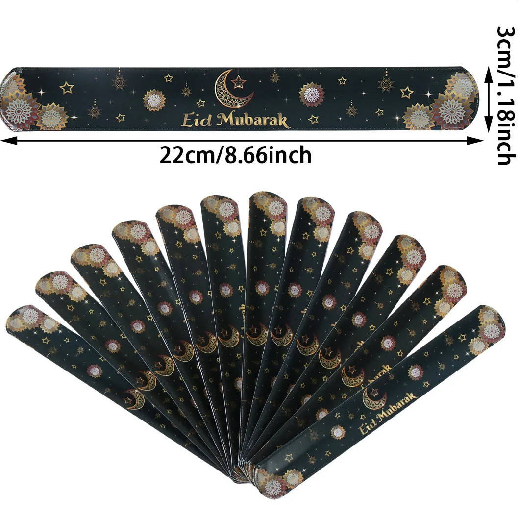 Bracelets claquants de l'Aïd — lot de 12, cinq motifs au choix