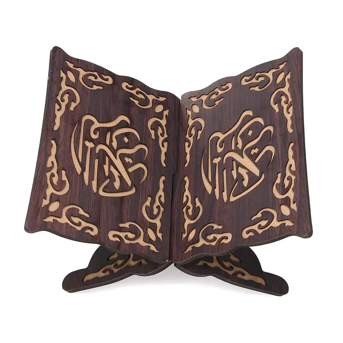 Porte-Coran en bois sculpté — pliant, trois coloris