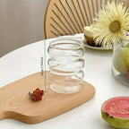 Verres ondulés en verre borosilicate — avec paille en verre et goupillon