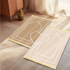 Tapis de prière minimalistes — lot de 2, crème et or