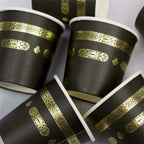 Gobelets en carton Aïd Mubarak — lot de 10, noir et or