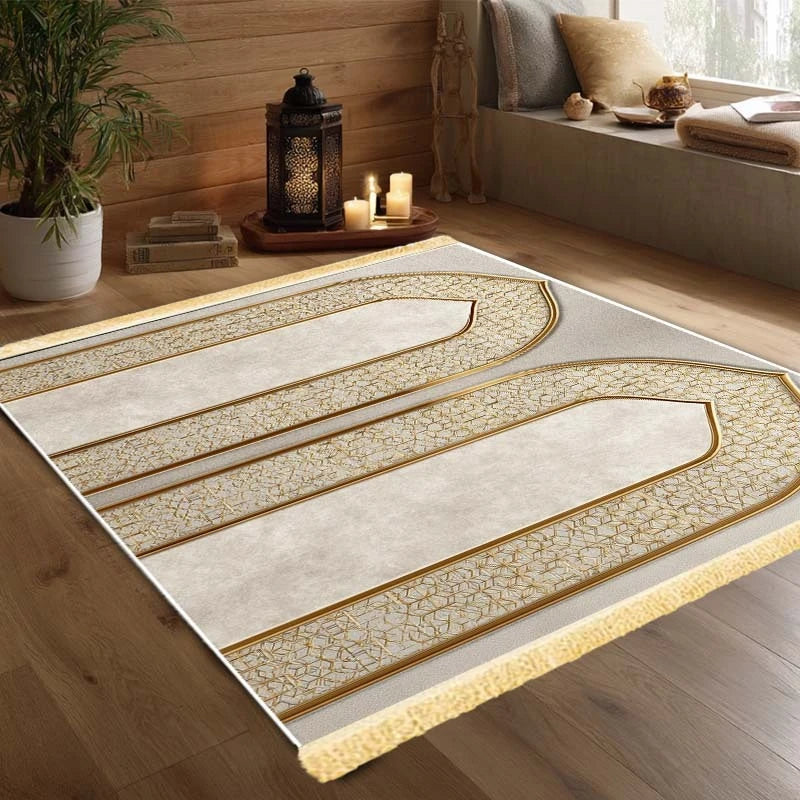 Tapis de prière collectif — jusqu'à quatre places, à franges