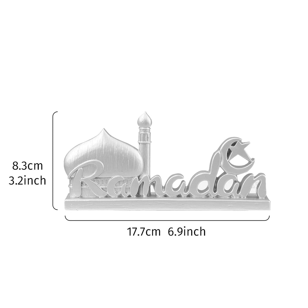 Décor de table « Ramadan » en résine — mosquée et calligraphie