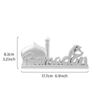 Décor de table « Ramadan » en résine — mosquée et calligraphie