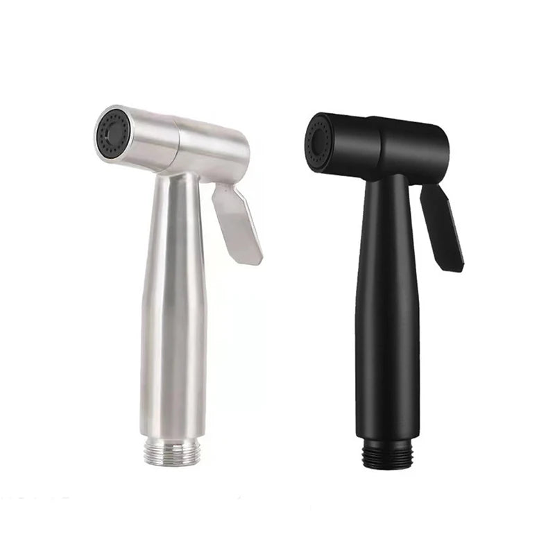 Douchette hygiénique pour WC — inox, avec flexible et support