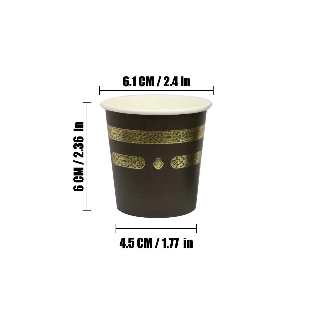Gobelets en carton Aïd Mubarak — lot de 10, noir et or