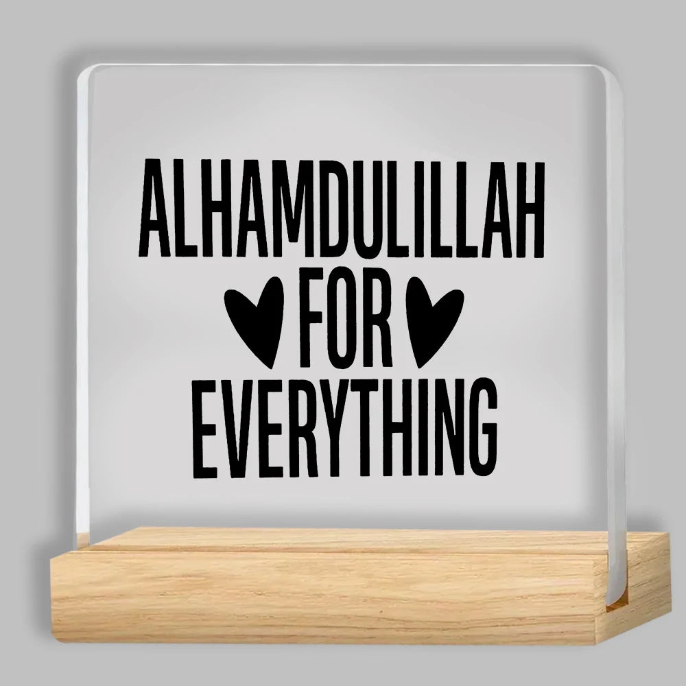 Centre de table « Alhamdulillah » en acrylique transparent