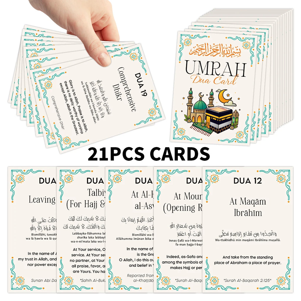 Cartes des invocations de la Omra — 21 cartes