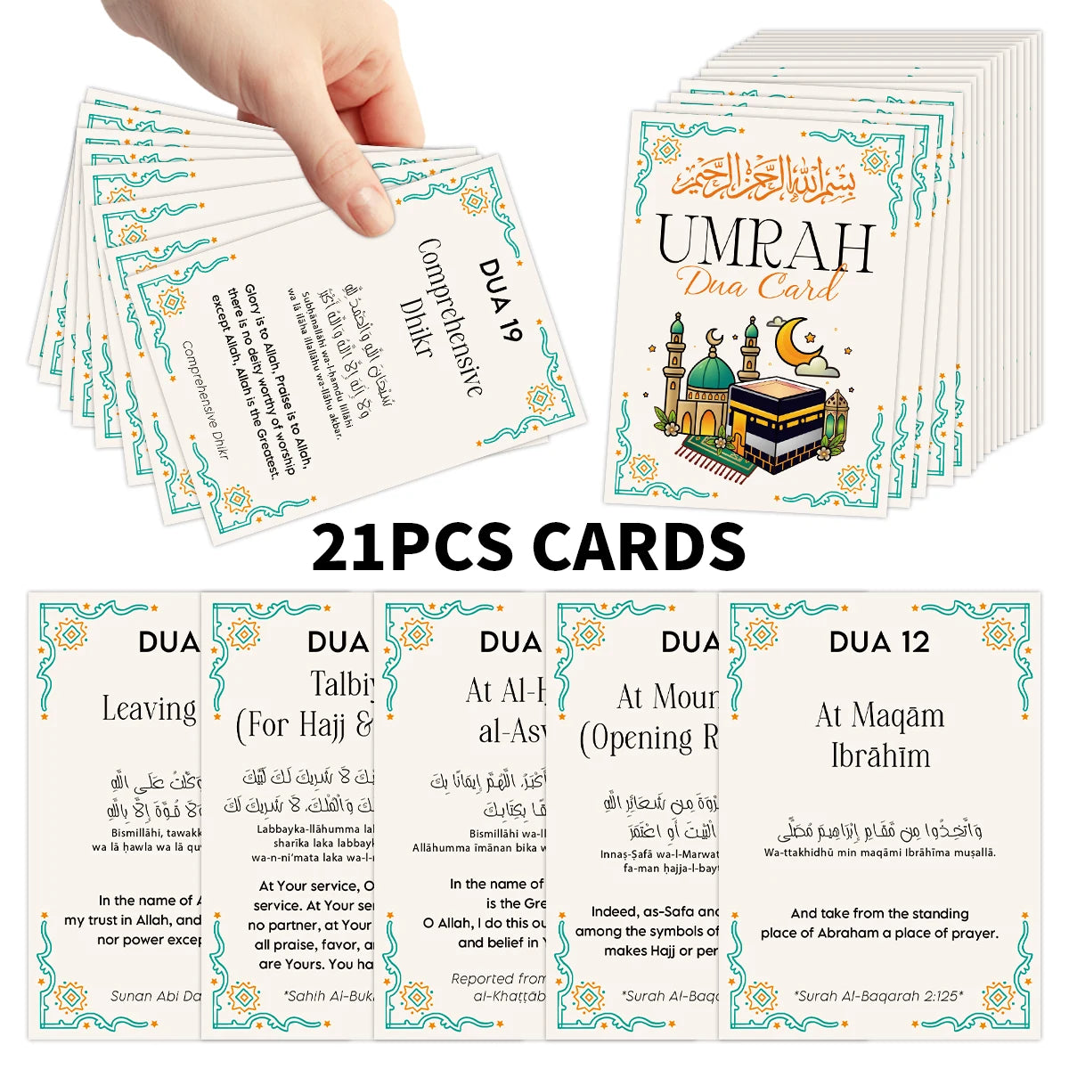Cartes des invocations de la Omra — 21 cartes