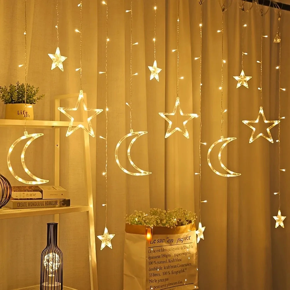 Guirlande lumineuse étoile et croissant, 3,5 m