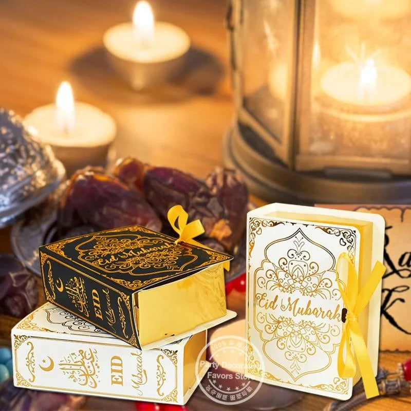 Boîtes à chocolats en forme de livre — lot de 5, Aïd Mubarak
