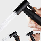 Douchette hygiénique pour WC — inox, avec flexible et support