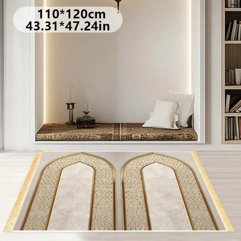 Tapis de prière collectif — jusqu'à quatre places, à franges