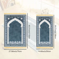 Tapis de prière arche bleu-gris — doux et antidérapant