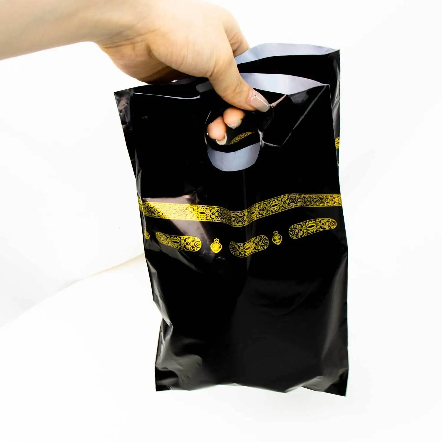 Sacs de l'Aïd noirs à bandeau doré — 25 cm