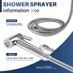Douchette WC avec flexible et support mural — inox