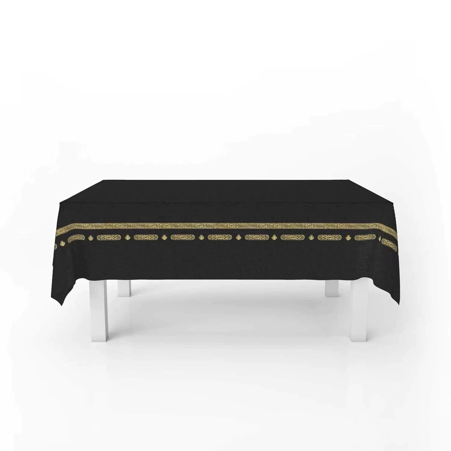 Nappe jetable noire à bandeau doré — Ramadan et Aïd