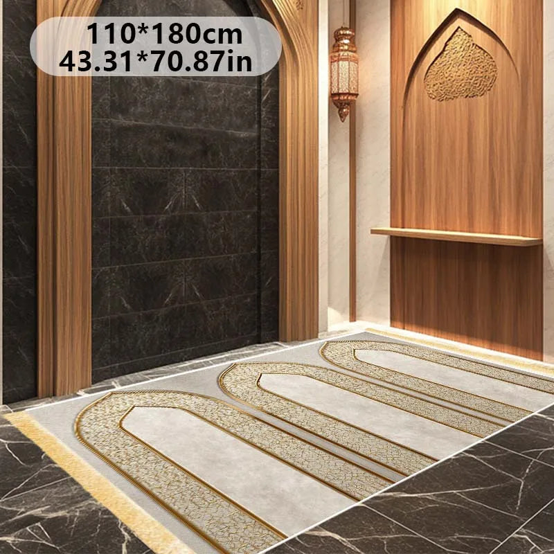 Tapis de prière collectif — jusqu'à quatre places, à franges